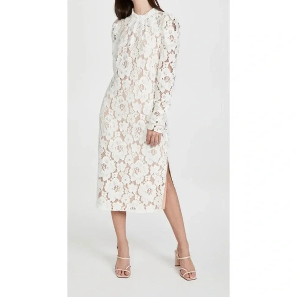 WAYF Lace Emma Midi Dress Size Medium - Picture 1 of 15
